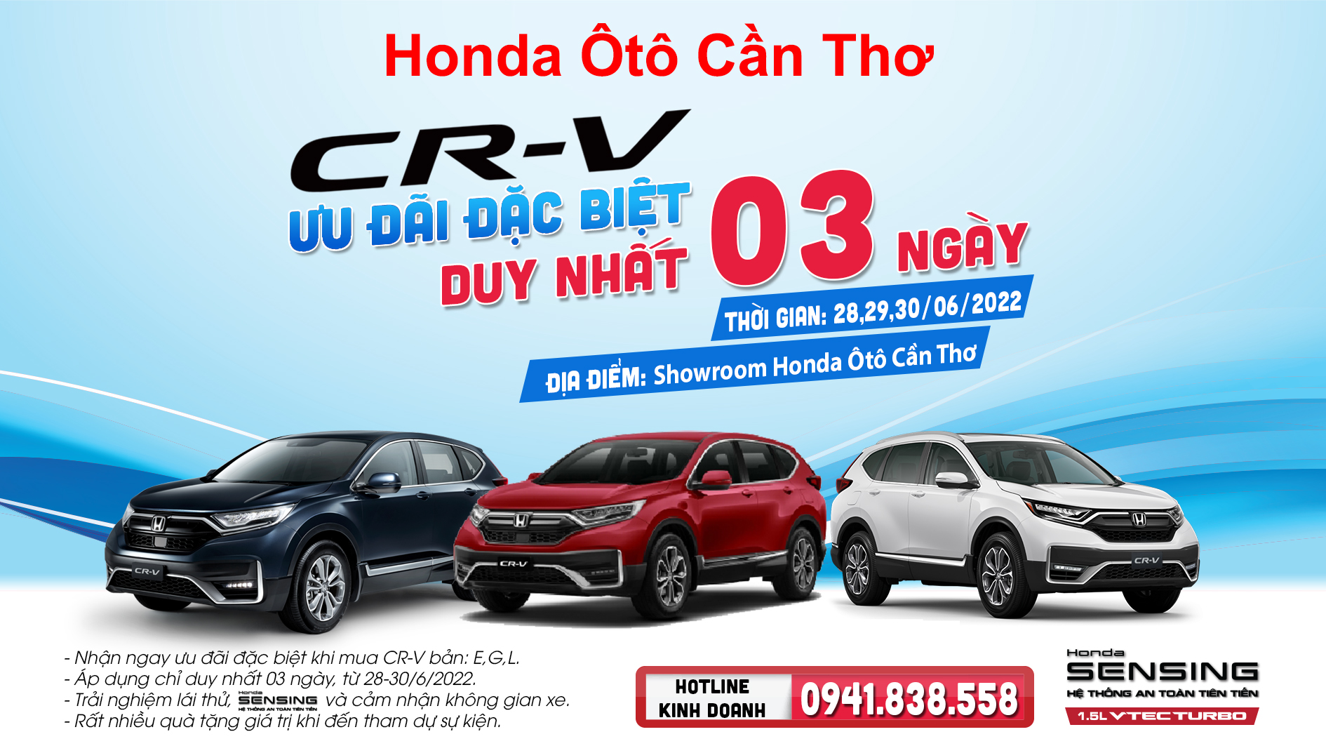 Honda CR-V: Ưu Đãi Đặc Biệt chỉ 03 ngày duy nhất